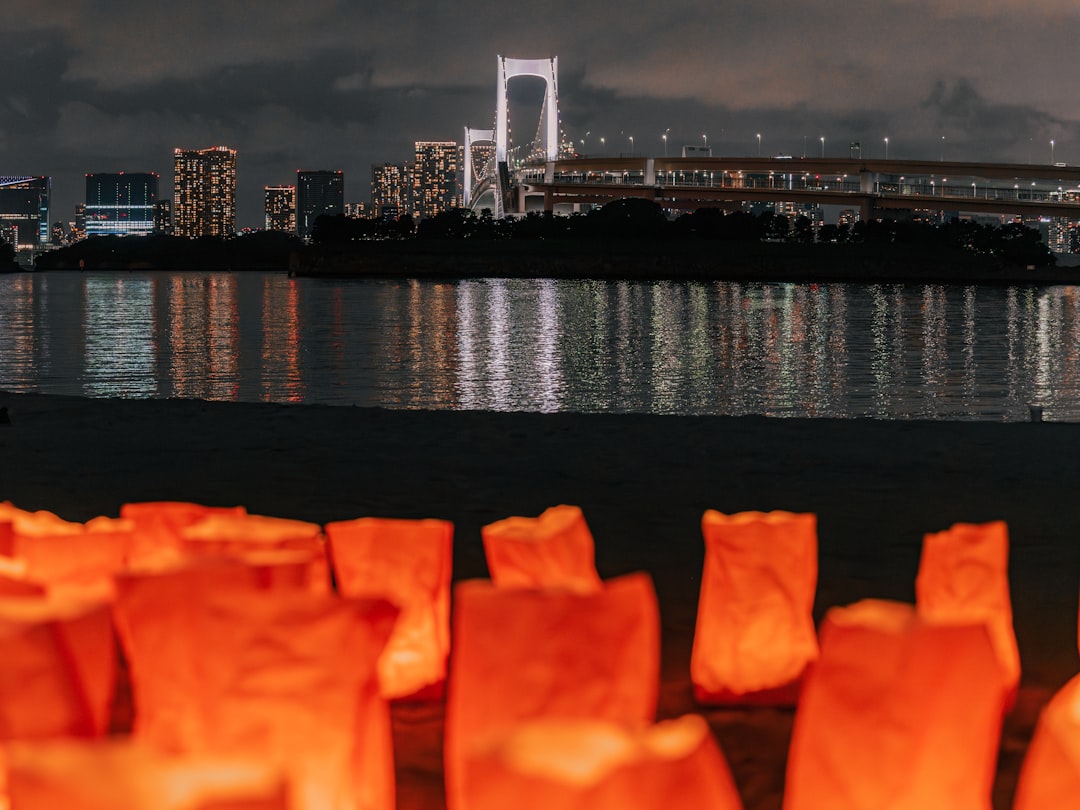 ：obon japan floating lanterns toro nagashi