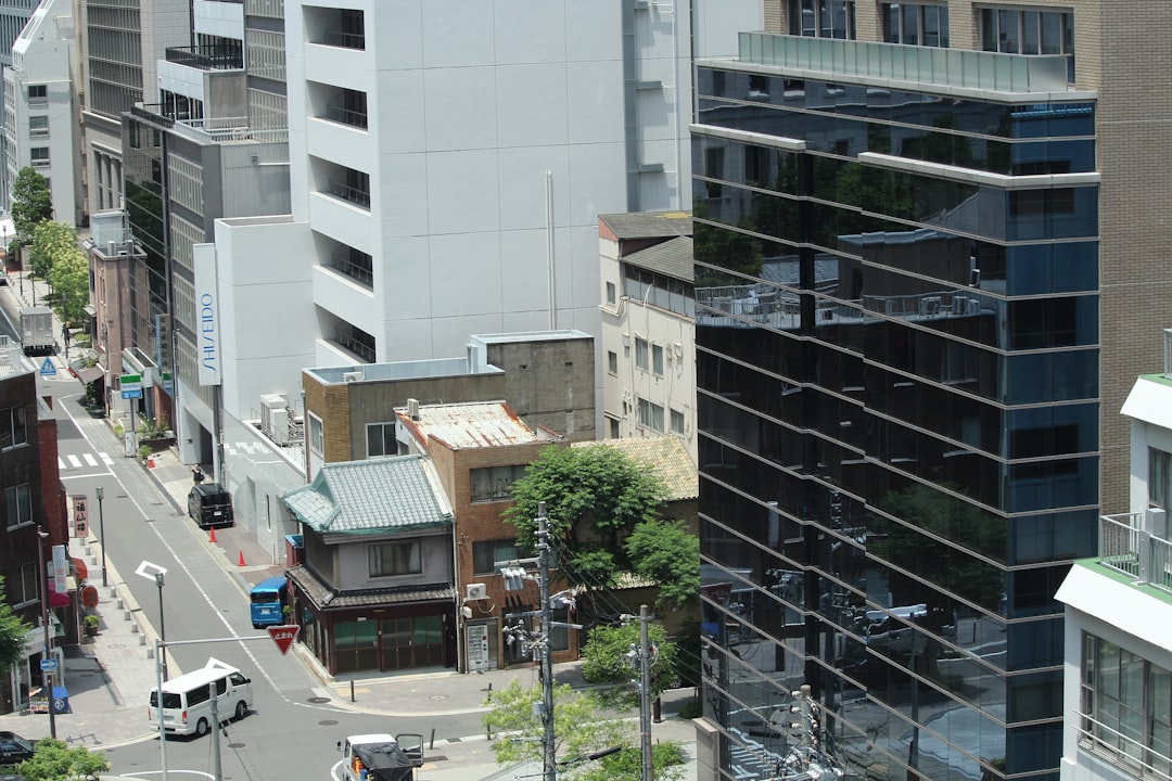 ：mechanical tower parking in a japanese city