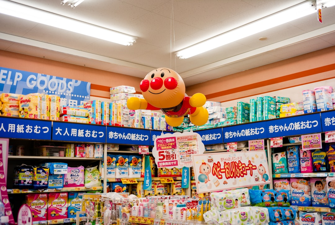 ：japanese stationery and washi tape on shop shelves