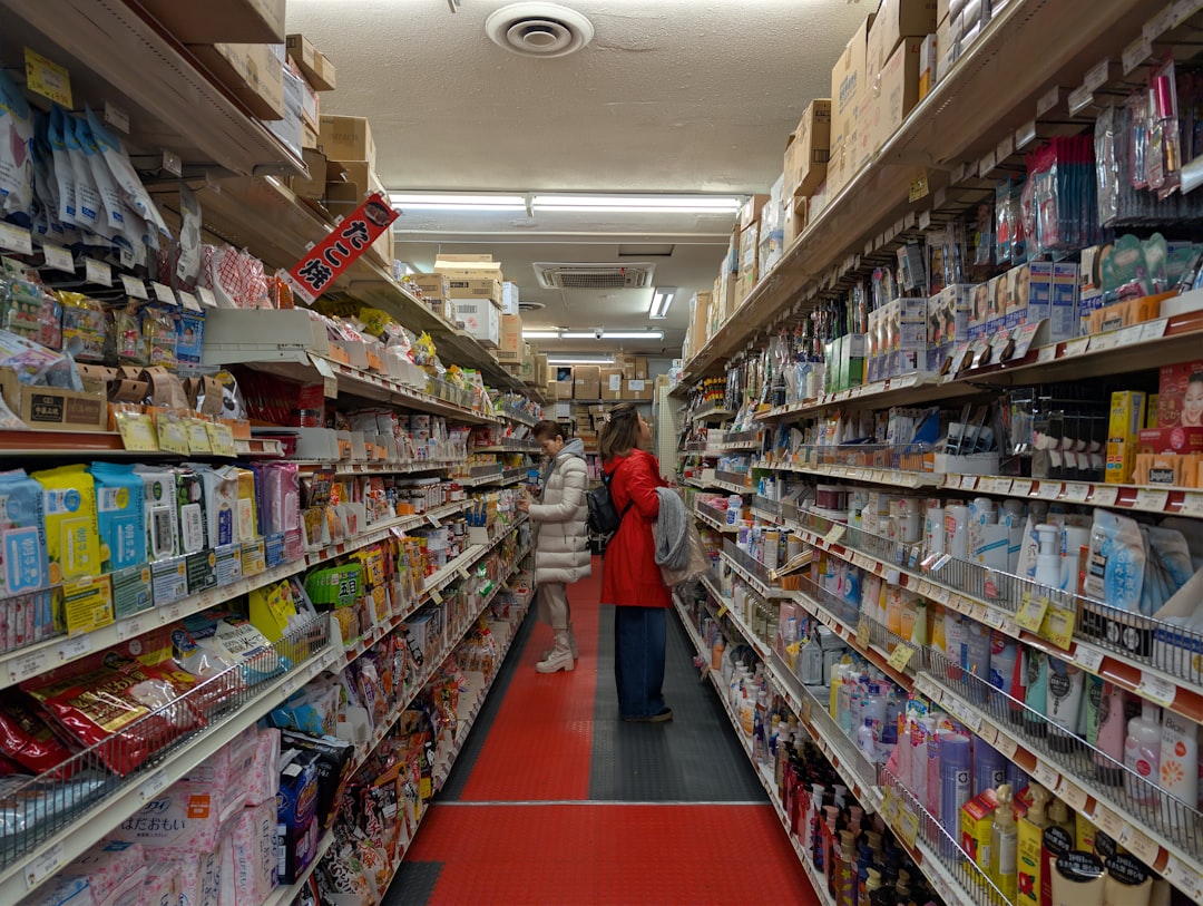：aisles of a daiso 100 yen shop in japan