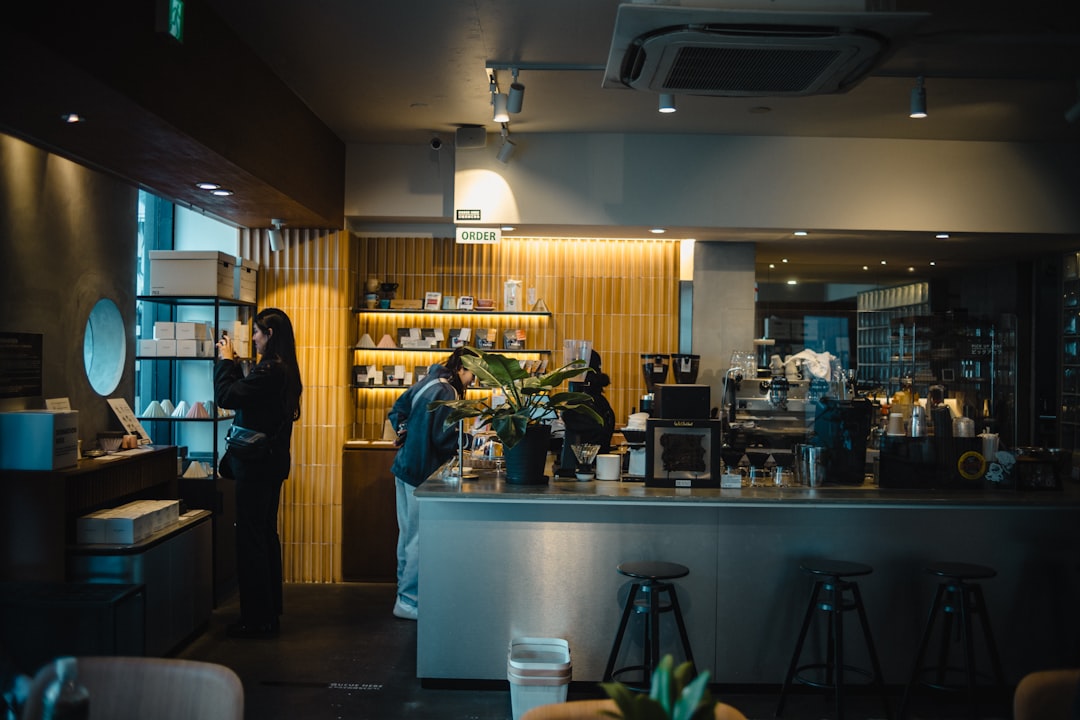:interior of a showa era kissaten coffee shop in japan