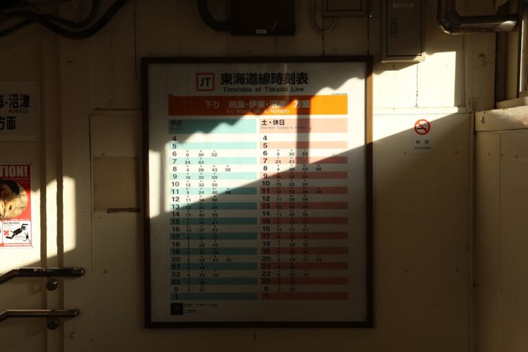 ：platform clock and departure board at a japanese station