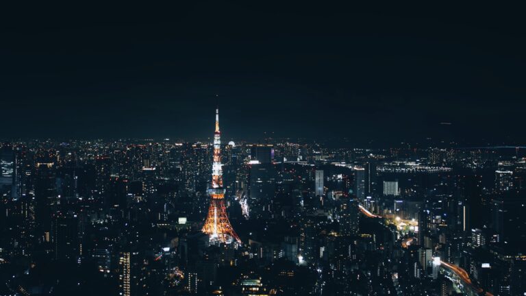 high-angle photography of buildings in dim light