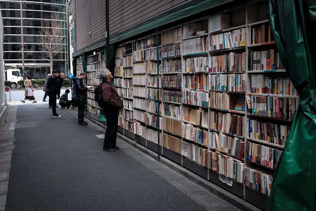 ：the wall of manga shelves at the kyoto international manga museum