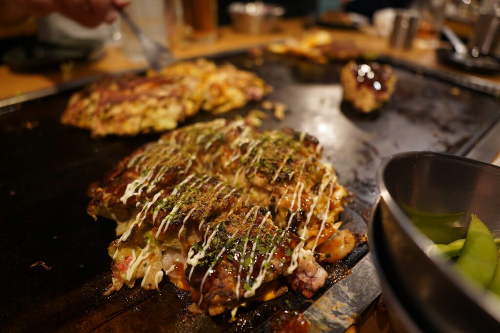 okonomiyaki osaka teppan griddle sauce bonito