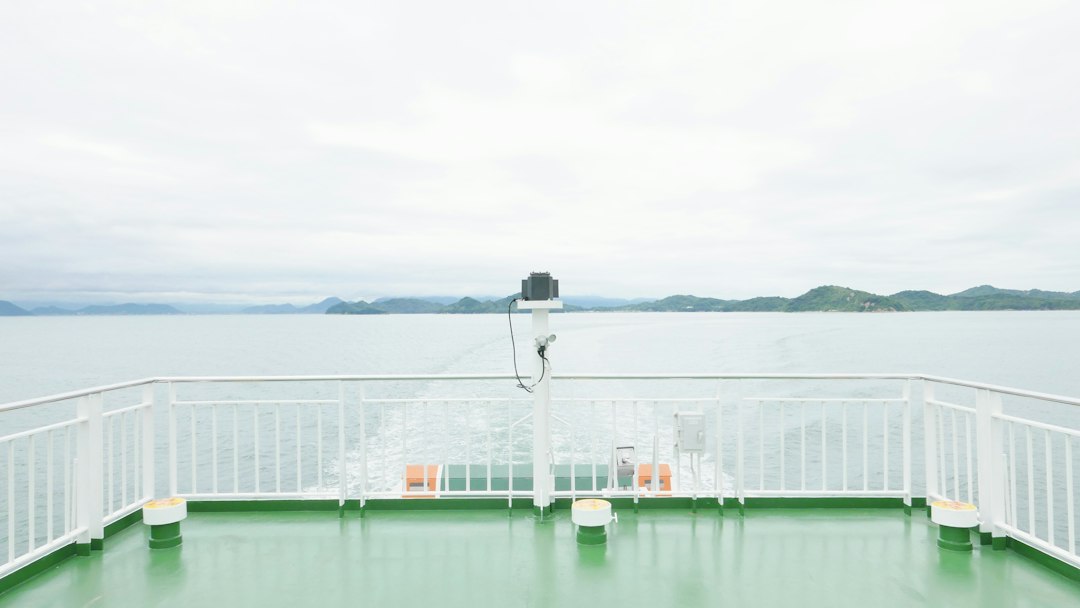 :ferry from takamatsu port to naoshima across the seto inland sea