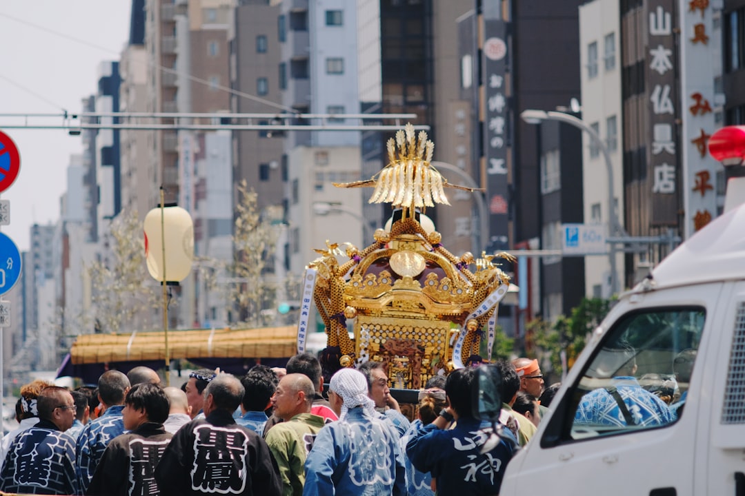 ：sanja matsuri mikoshi procession at asakusa shrine