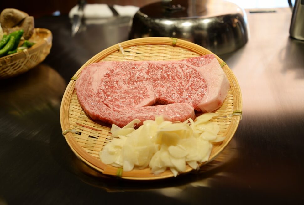 ：heavily marbled japanese wagyu sirloin as an example of the most expensive meat