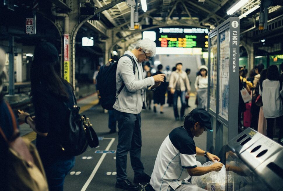 ：planning a trip to japan with a map and notebook