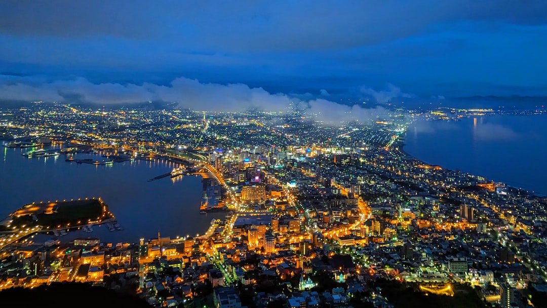 :night view of hakodate japan from the summit of mount hakodate