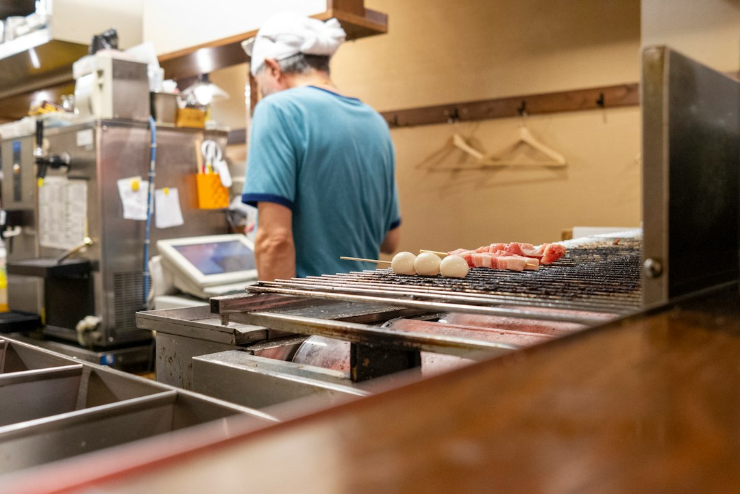 :yakitori at a small counter bar in nonbei yokocho shibuya