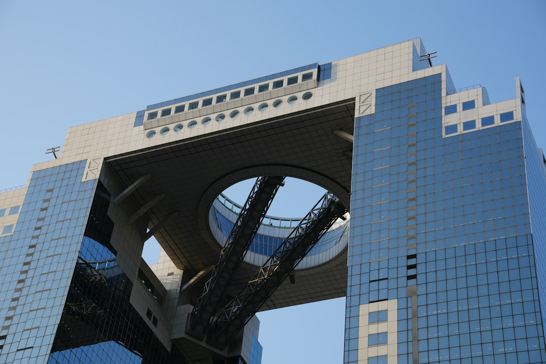 ：umeda sky building twin towers and floating garden observatory in osaka